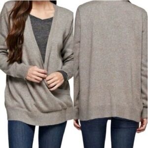 Lovestitch Women's Large Wrap Cross Cross Sweater Gray‎ Oversized Pullover Top